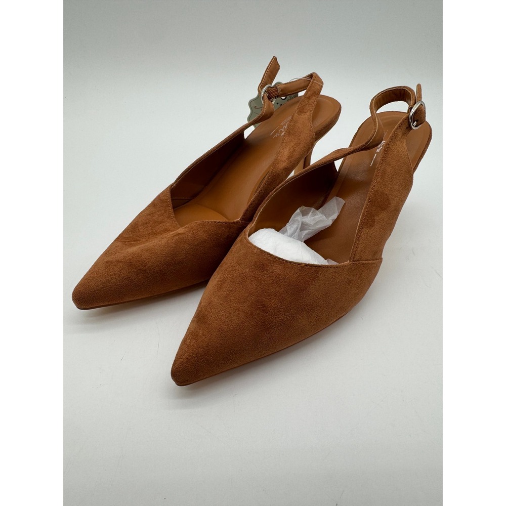 Mostrin Women's Size 9 Brown Pointed Toe Slingback Heels Pumps NWT